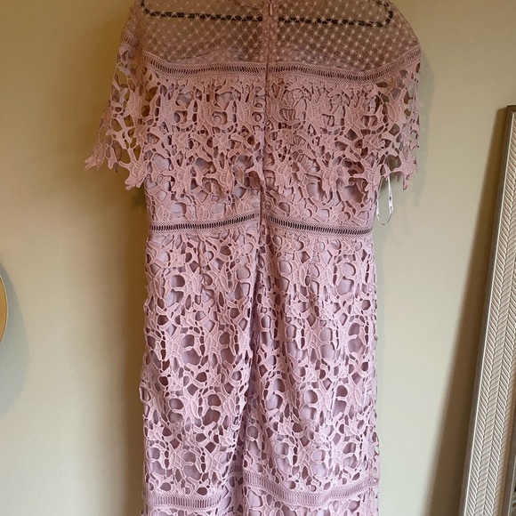 Blush Pink A-Line Lace Dress - Picture 3 of 6
